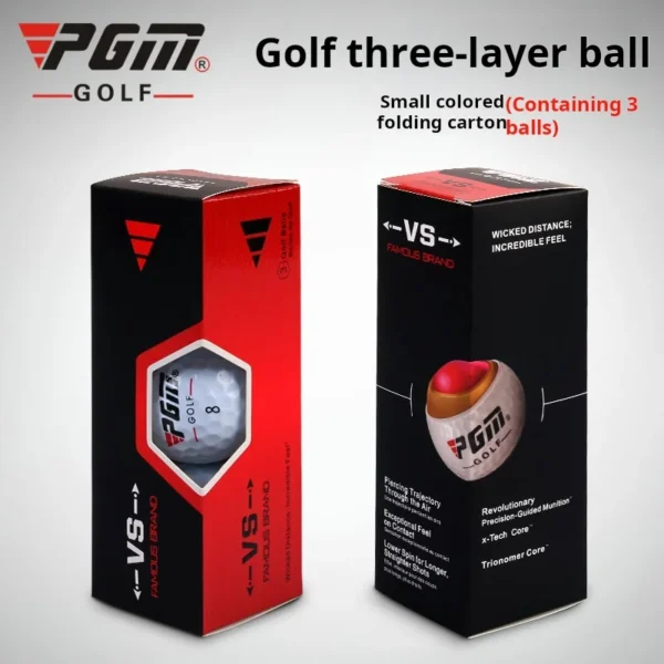 PGM Golf Ball Three-layer Match Balls Gift Box Package Synthetic Rubber Material