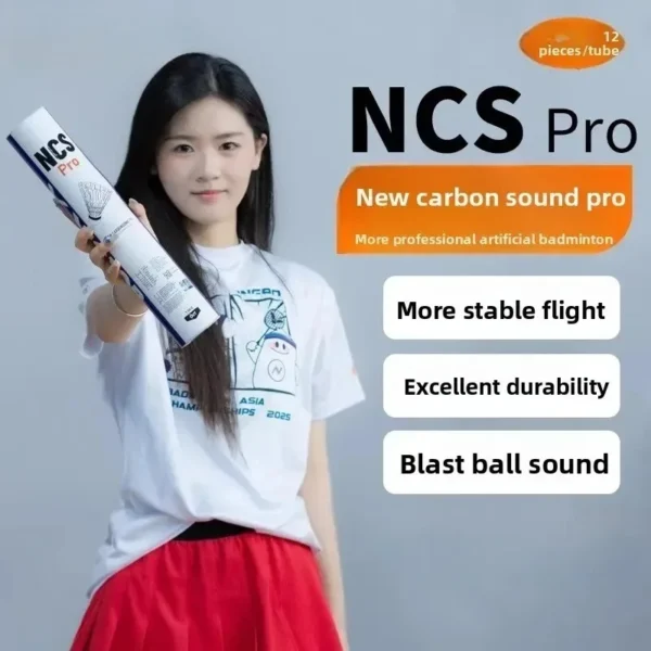 2025 Original  Brand1 tube 12 pcs NCS Pro Ball endurance, flight stability, NCS PRO artificial badminton ball