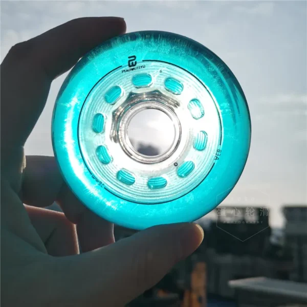 S5092f90ddd104f0e9c4f6f9d76267f29P.webp 83A transparent crystal inline skates wheel FSK slalom skating rodas 72MM 76MM 80MM blue red roller for powerslide for SEBA high