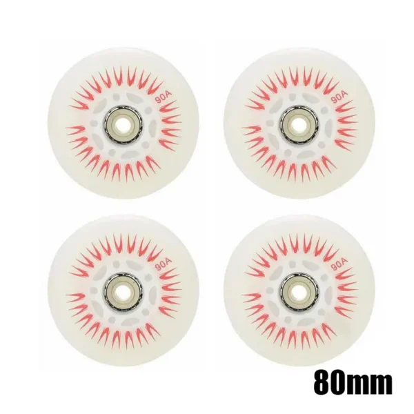 1PCS Flash Inline Skate Wheels 90A LED Lighting Skating Wheels 80mm 76mm 72mm for Free Skate Slalom Roller Skating Shoes