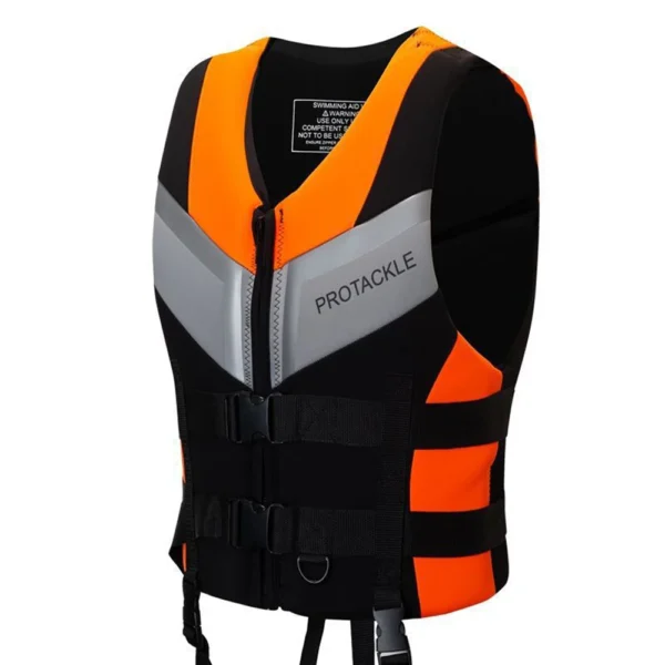 S5a3254996066430caa92a4d422a99865n.webp Neoprene Sea Life Jacket Adults Men Buoyancy Drifting Safety Vest Buckle Floating Foam Surfing Sailboard Racing Boats Kayaks