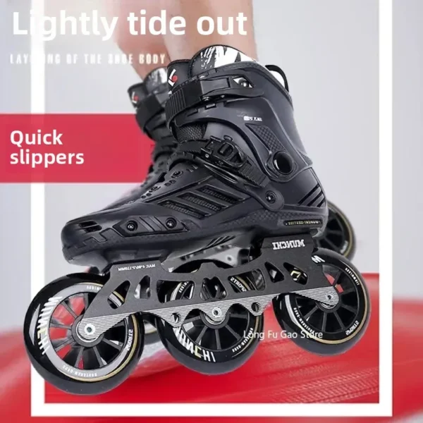 DF - Big three wheel speed skates adult professional racing roller skates adult roller skating children skates for men and women