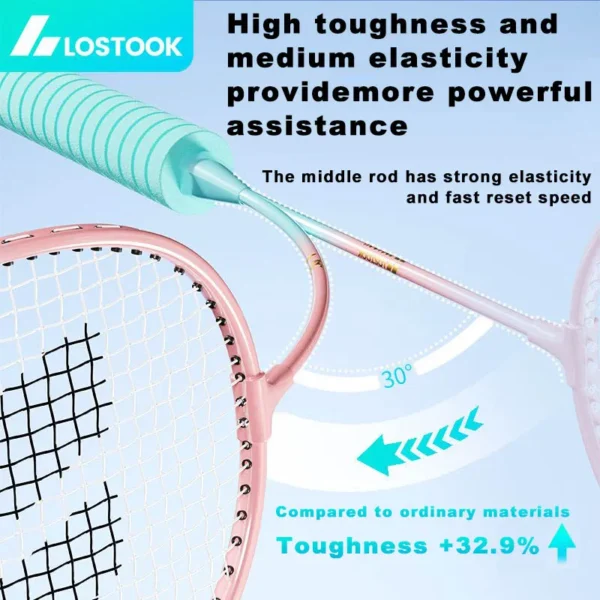 S5ad268d570ce41c1b3bfc9a3a4d410b0z.webp LOSTOOK Badminton Racket with 3 Nylon Shuttlecocks/1 Carry Bag Original By Beginners Badminton Set Sports Fitness equipment