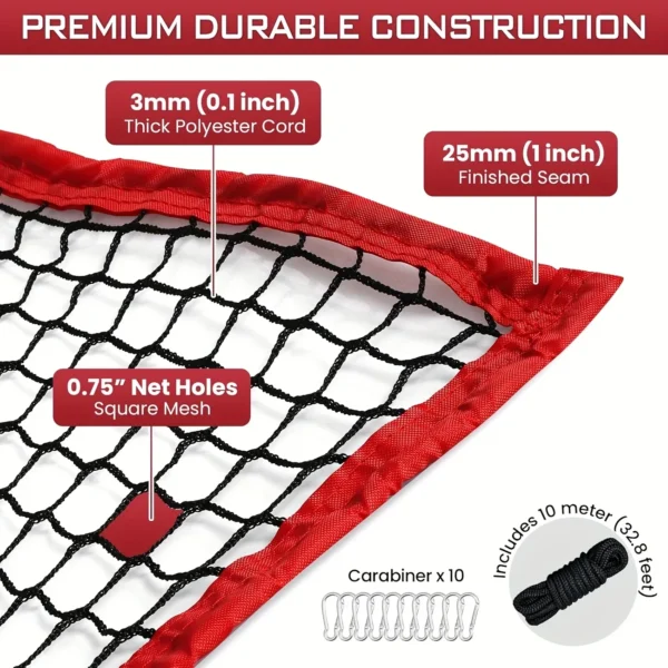 Golf Netting, 10x10 Ft Golf Practice Net and Sports Netting, High Impact Golf Hitting Barrier Net, Heavy Duty Golf Ball Netting,