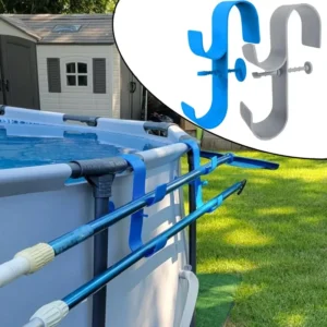 Poolside Pool Leaf Skimmer Net Holder  Above Ground Pool Pole Hange Adjustable Telescopic Swimming Pole Hooks  Accessories