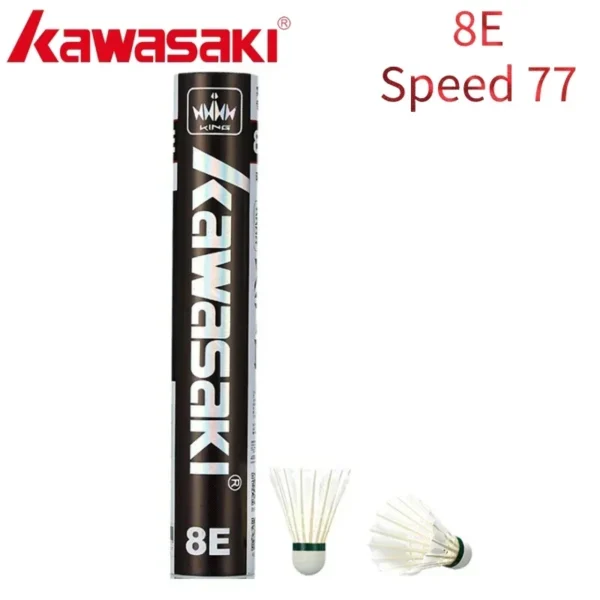 Kawasaki Badminton Ball KING 8E/10E Goose Feather Shuttlecock Badminton for Training Racquet Sport Durable Shuttlecocks