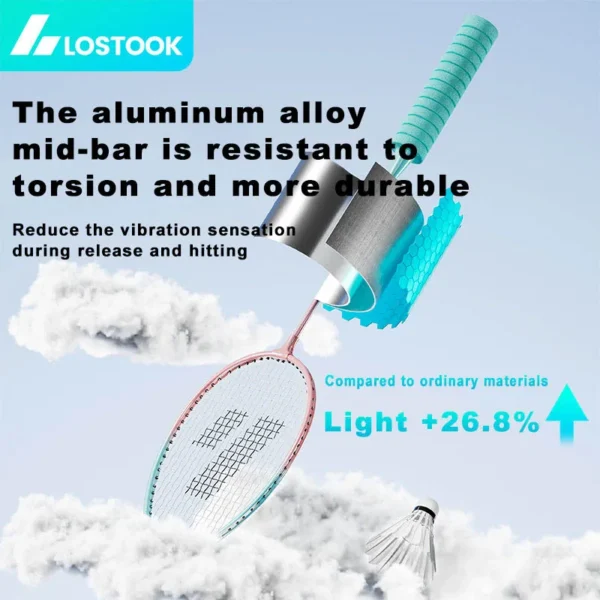 S9c6a917e96a64cf89ef824355791b6f9y.webp LOSTOOK Badminton Racket with 3 Nylon Shuttlecocks/1 Carry Bag Original By Beginners Badminton Set Sports Fitness equipment