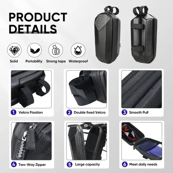 Electric Scooter Bag Storage Electric Bike Handlebar Bag Scooter Storage Bag with Large Capacity Waterproof Front Handlebar Bag