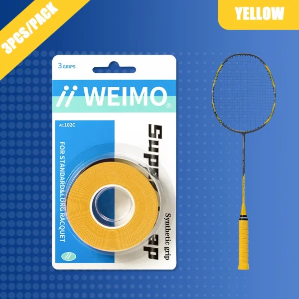 Sa4f02a4b500c4e649d57b5b46526ea1bE.webp 3pcs/Pack Badminton Hand Rubber Wrap Around Handle With Anti-Slip Sweatband Grip Handle Leather Badminton Hand Rubber
