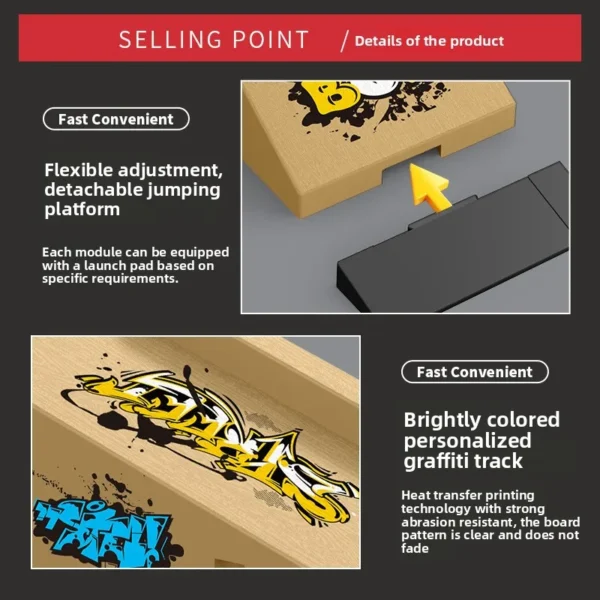 Sa7c16da56c274bfdb735db5f39c32051U.webp Professional Finger Skateboard DIY Skateboard Park Ramp Accessories Technology Deck Scene Venue Combination Toys Small Gifts