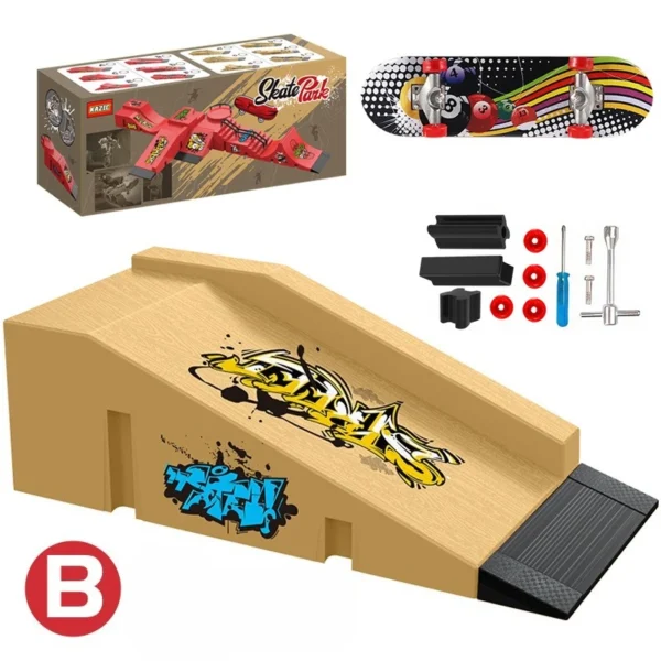 Saecf2d0001724b27b3cf3d396f73b4b40.webp Professional Finger Skateboard DIY Skateboard Park Ramp Accessories Technology Deck Scene Venue Combination Toys Small Gifts