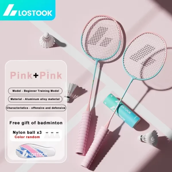 Safa80d94ef054c5ba664852526475bd3s.webp LOSTOOK Badminton Racket with 3 Nylon Shuttlecocks/1 Carry Bag Original By Beginners Badminton Set Sports Fitness equipment