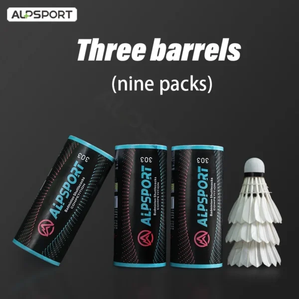 Sb6d13e5efbf34d2682509afb2f948bebM.webp Alpsport 303 3/6/9 tubes White Goose Feather Badminton TraAlpsport ining ball Smooth Speed Outdoor Sports Equipment Shuttlecock