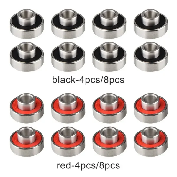 4/8pcs 608-2RS Skateboard Bearings Long Plate Integrated Bearing Long Life High Speed Silent Speed Bearing Parts & Accessories