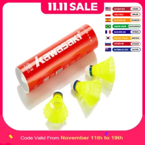 Kawasaki Nylon Ball N350 for Training 6 Pcs Badminton Plastic  Shuttlecock Birdies for Outdoor Training Use Durable Medium Speed
