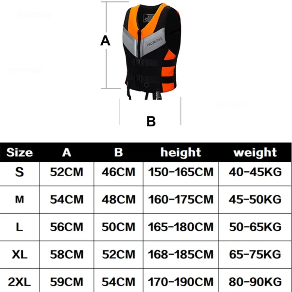 Sc999a4713cec49cd8ffa1f7a998c2239p.webp Neoprene Sea Life Jacket Adults Men Buoyancy Drifting Safety Vest Buckle Floating Foam Surfing Sailboard Racing Boats Kayaks