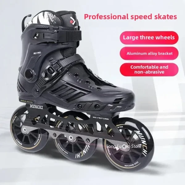 DF - Big three wheel speed skates adult professional racing roller skates adult roller skating children skates for men and women