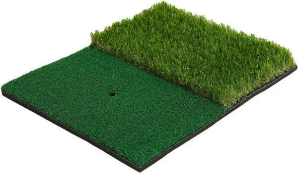 Golf Hitting Mat Artificial Turf Golf Practice Mat with Tee Hole Portable for Training Swing & Chipping in Backyard, Garage, Bas