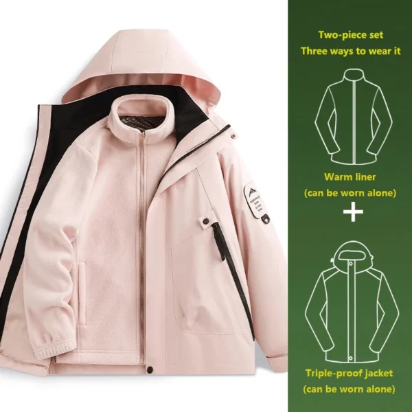 Scb2cc16a21914144980f93299d960f7dg.webp Jacket Women's Three-in-one Outdoor Windproof and Waterproof Mountaineering Clothing Autumn and Winter Detachable Jacket