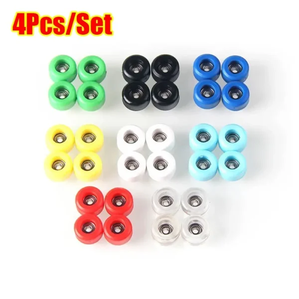 4Pcs Urethane CNC Bearing Wheel For Fingerboard Professional PU+Metal Mini Finger Skate Board Wheels