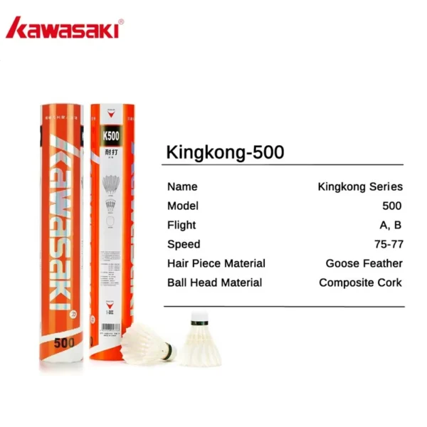 Kawasaki KING KONG 500/700 Shuttlecock Badminton Feather 3 IN 1 Technology Durable shuttle Badminton Ball