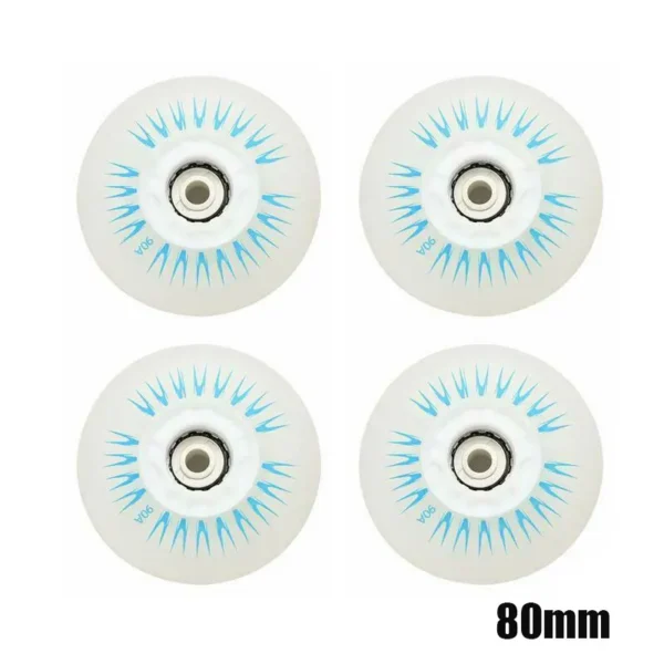 1PCS Flash Inline Skate Wheels 90A LED Lighting Skating Wheels 80mm 76mm 72mm for Free Skate Slalom Roller Skating Shoes