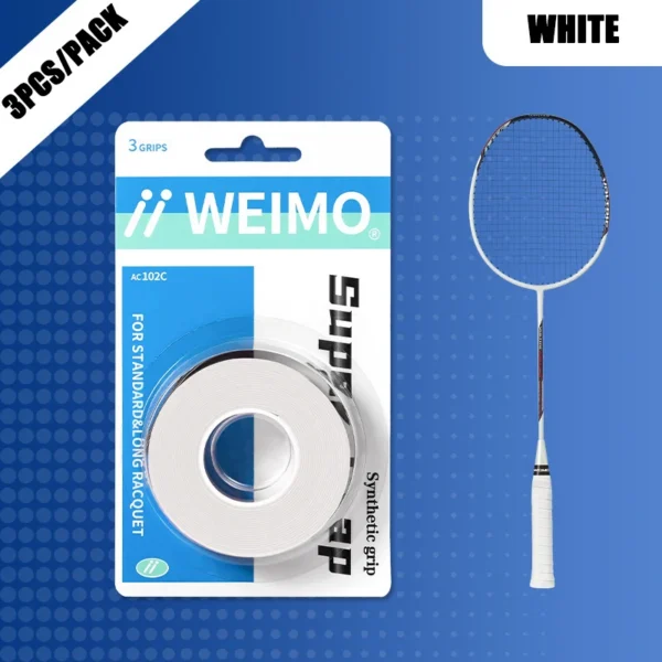 Sdbab7ec8f58043638427ff8b726e42166.webp 3pcs/Pack Badminton Hand Rubber Wrap Around Handle With Anti-Slip Sweatband Grip Handle Leather Badminton Hand Rubber