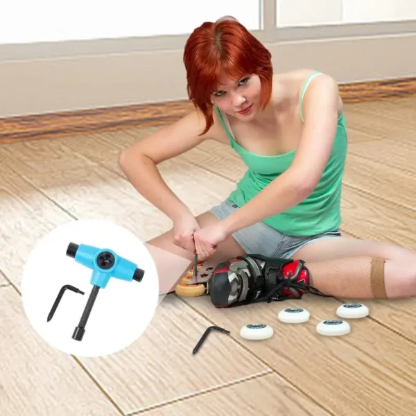 Skateboard T Tool T Shape Skateboard Tool Skateboarding Wrench Repair Tool Roller Skate Wrench For Skates And Quad Skates