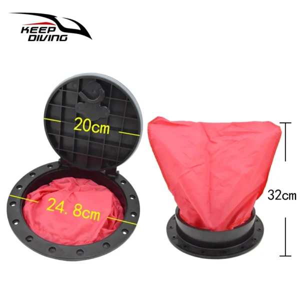 8 Inch Kayak Hatch Cover Deck Plate ABS Easy Install Accessories Hatch Cover Boat Screws Round With Red Bag