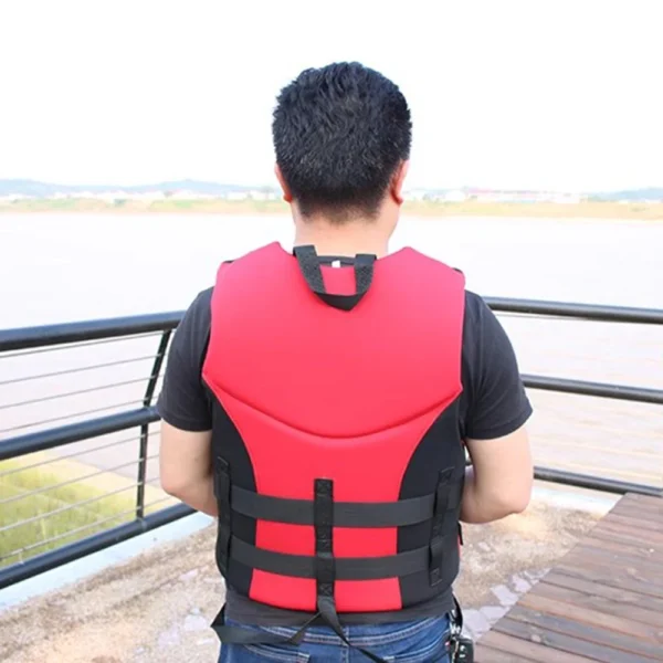 Se00d635da9d5464da86b5254407ab520r.webp Neoprene Sea Life Jacket Adults Men Buoyancy Drifting Safety Vest Buckle Floating Foam Surfing Sailboard Racing Boats Kayaks