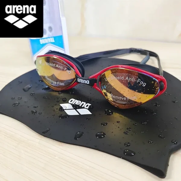 Arena Swimming Goggles Men's and Women's Waterproof Anti-fog Coated Swimming Goggles Swimming Cap Set