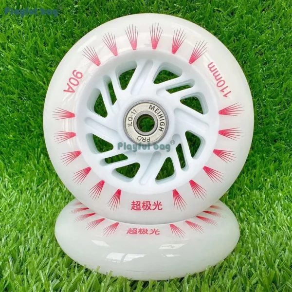90A Universal LED Inline Skate Wheels - High-Speed Flash Light Up Wheels with Bearings 90/10/110/125MM AMB329