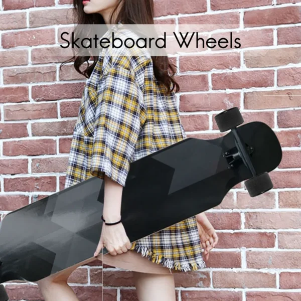 4 Pcs Skateboard Wheels Elastic PU Wearable Flexible Durable 65X45 PU Skateboard Wheels Sports Black