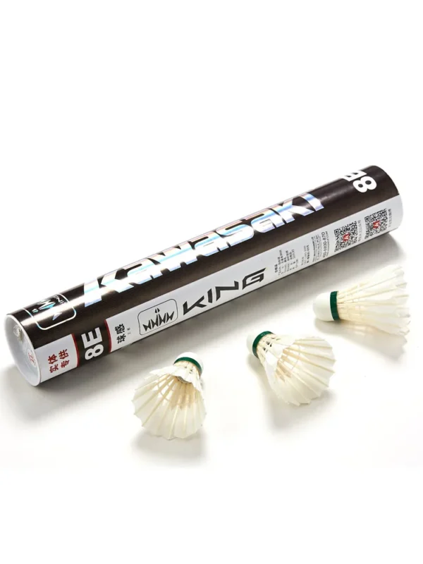 Kawasaki Badminton Ball KING 8E/10E Goose Feather Shuttlecock Badminton for Training Racquet Sport Durable Shuttlecocks