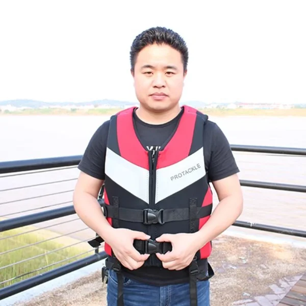 Sfc3009fae7f04bd398ee70cd30f3c703Y.webp Neoprene Sea Life Jacket Adults Men Buoyancy Drifting Safety Vest Buckle Floating Foam Surfing Sailboard Racing Boats Kayaks