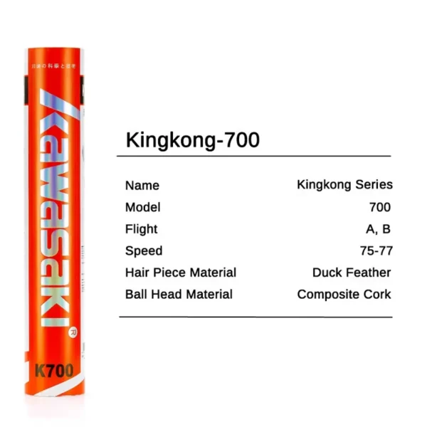 Kawasaki KING KONG 500/700 Shuttlecock Badminton Feather 3 IN 1 Technology Durable shuttle Badminton Ball